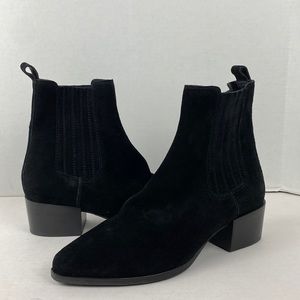 New Womens Banana Republic Black Suede Chelsea Boot